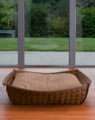 Luxury Leather Orthopaedic Bowl Dog Bed