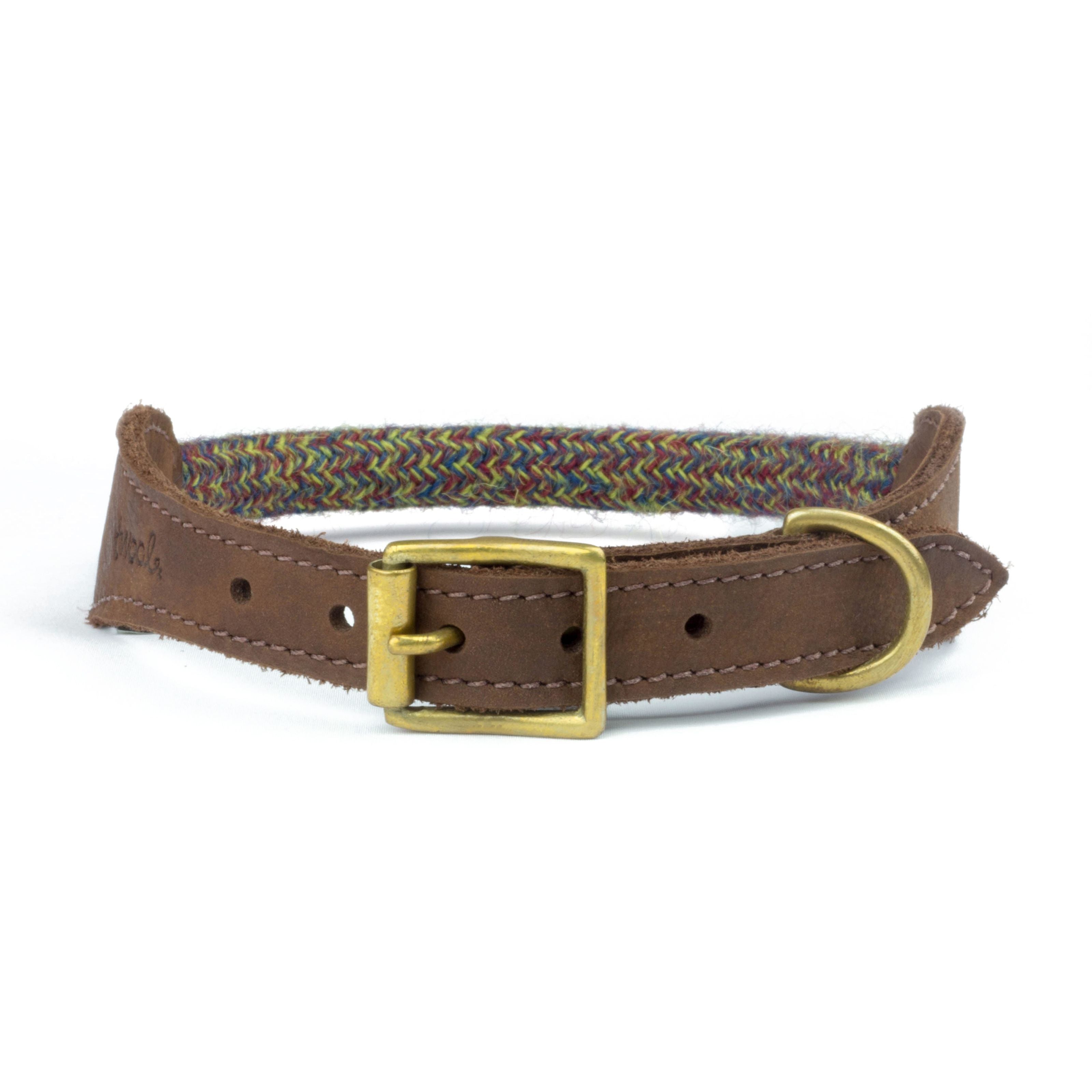 Purple Multi Tweed 100% British Wool Dog Collar