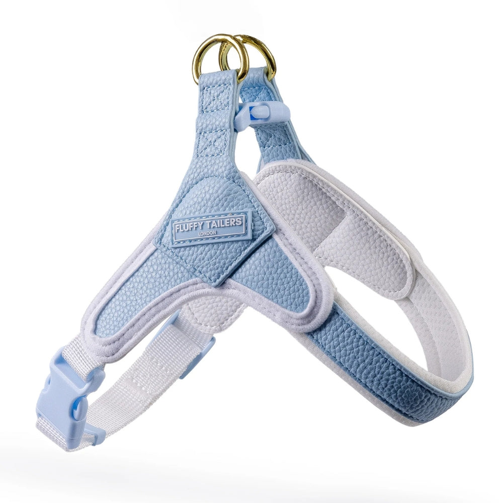 Baby Blue Step In Vegan Leather Dog Harness