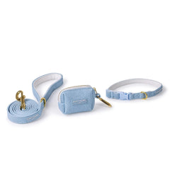 Baby Blue Vegan Leather Collar