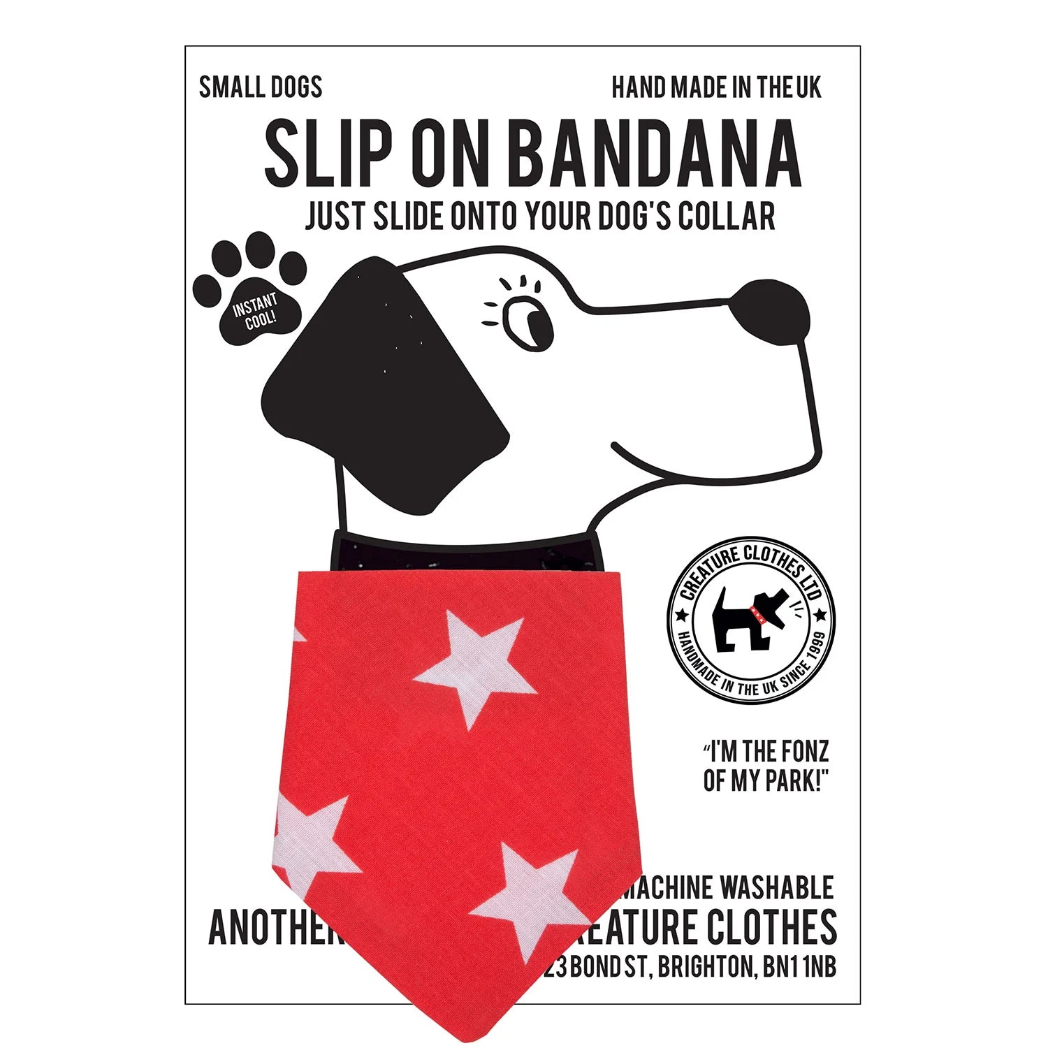 Creature Clothes Slip On Bandana Big Red Star