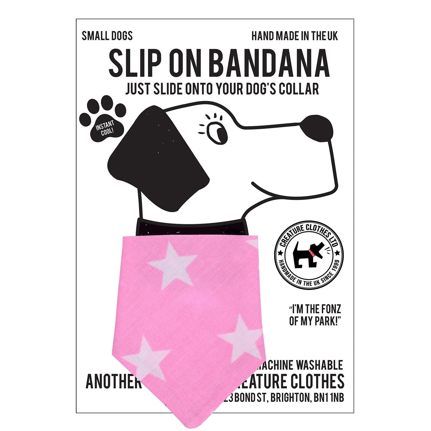 Creature Clothes Slip On Bandana Big Pink Star