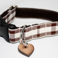 Bitter Chocolate Check Designer Dog Collar
