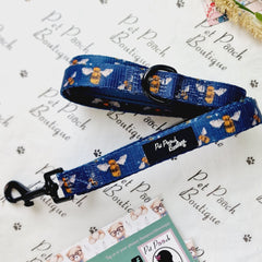 Blue Buzzy Bumble Bee Dog Lead
