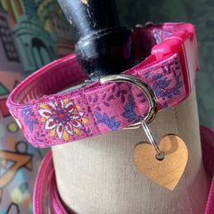 Chelsea Pink Paisley Corduroy Dog Collar