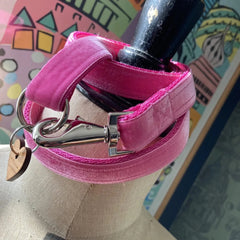 Chelsea Pink Paisley Corduroy Dog Collar