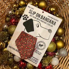 Christmas Golden Holly Slip On Dog Bandana