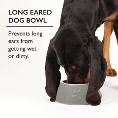 Classic 2 Piece Long Eared Dog Food & Water Bowl - Light Grey