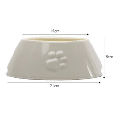 Classic 2 Piece Long Eared Dog Food & Water Bowl - Light Grey