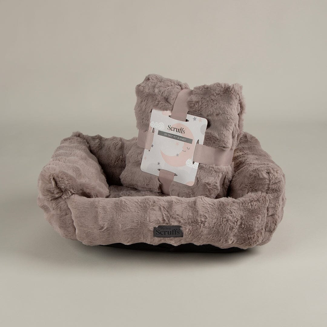 Cloud My First Round Puppy Bed & Blanket Set - Grey