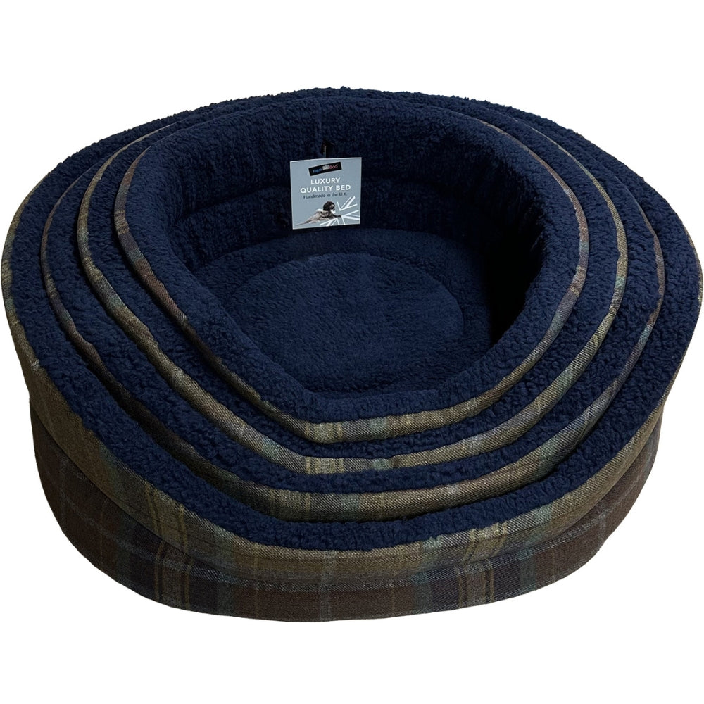Country Blue Oval Dog Bed by Hem And Boo