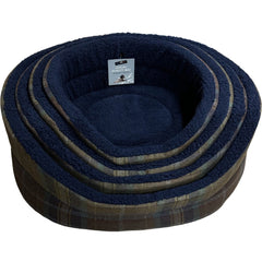 Country Blue Oval Dog Bed by Hem And Boo