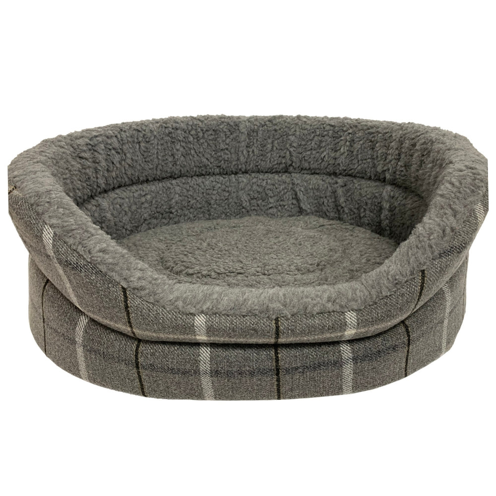 Country Dark Grey Oval Dog Bed by Hem And Boo