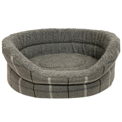 Country Dark Grey Oval Dog Bed by Hem And Boo