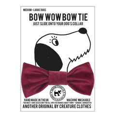 Cranberry Velvet Dog Bow Tie