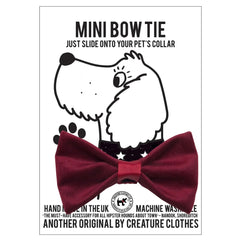 Cranberry Velvet Dog Bow Tie