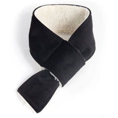 Creature Clothes Doggy Scarf in Black Velvet and Sherpa