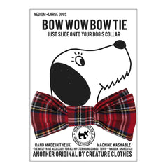 Creature Clothes Red Tartan Dog Bow Tie