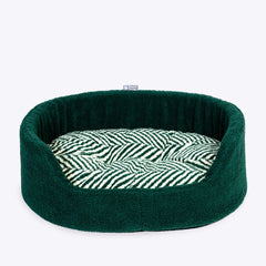 Danish Design Green Herringbone Sherpa Fleece Slumber Dog Bed