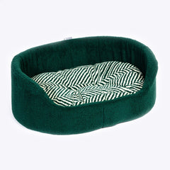 Danish Design Green Herringbone Sherpa Fleece Slumber Dog Bed