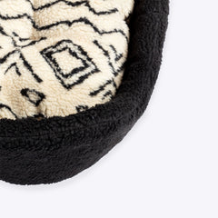 Danish Design Neutral Geometric Sherpa Fleece Slumber Dog Bed