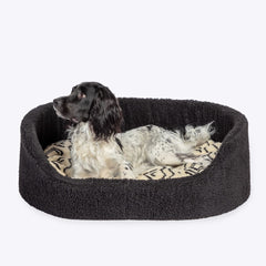 Danish Design Neutral Geometric Sherpa Fleece Slumber Dog Bed