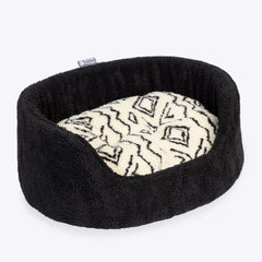 Danish Design Neutral Geometric Sherpa Fleece Slumber Dog Bed