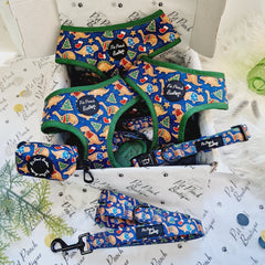 Dino Rawr Festive Biscuits Dog Harness