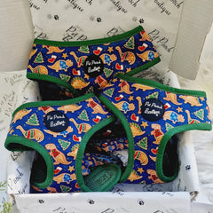 Dino Rawr Festive Biscuits Dog Harness