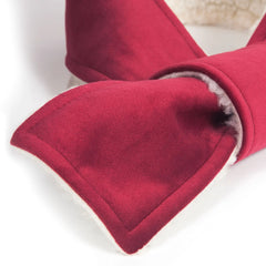 Doggy Scarf in Cranberry Velvet and Sherpa