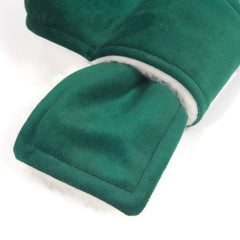 Doggy Scarf in Green Velvet and Sherpa