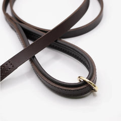 Dogs & Horses Luxury Padded Leather Dog Lead Brown
