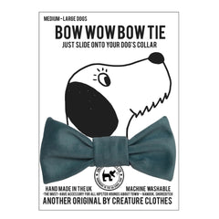 Duck Egg Blue Velvet Dog Bow Tie