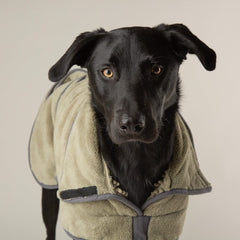 Expedition Deluxe Noodle & Microfibre Dog Drying Coat - Khaki Green