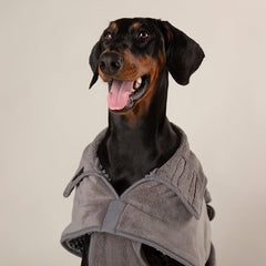 Expedition Deluxe Noodle & Microfibre Dog Drying Coat - Storm Grey