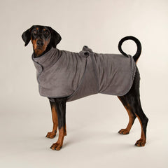 Expedition Deluxe Noodle & Microfibre Dog Drying Coat - Storm Grey