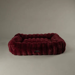 Festive Fur Box Dog Bed - Burgundy