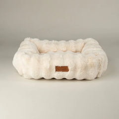 Festive Fur Box Dog Bed - Cream