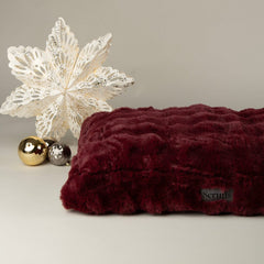 Festive Fur Mattress Dog Bed - Burgundy
