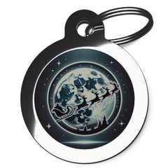 Flying Reindeer Christmas Dog Tag