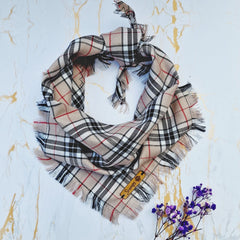 Frayed Barkberry Plaid Dog Bandana by Scamps