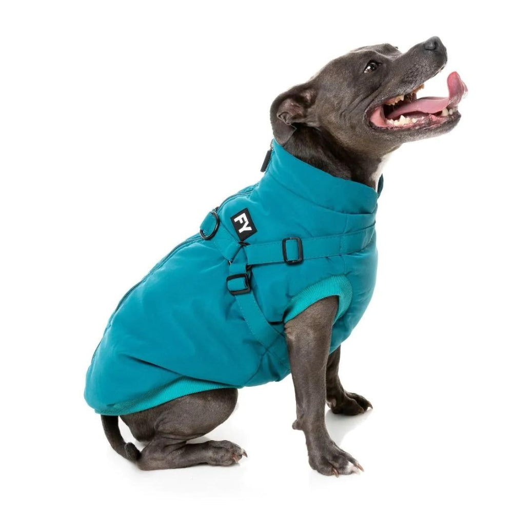 FuzzYard Flash Dog Harness Jacket - Dark Teal