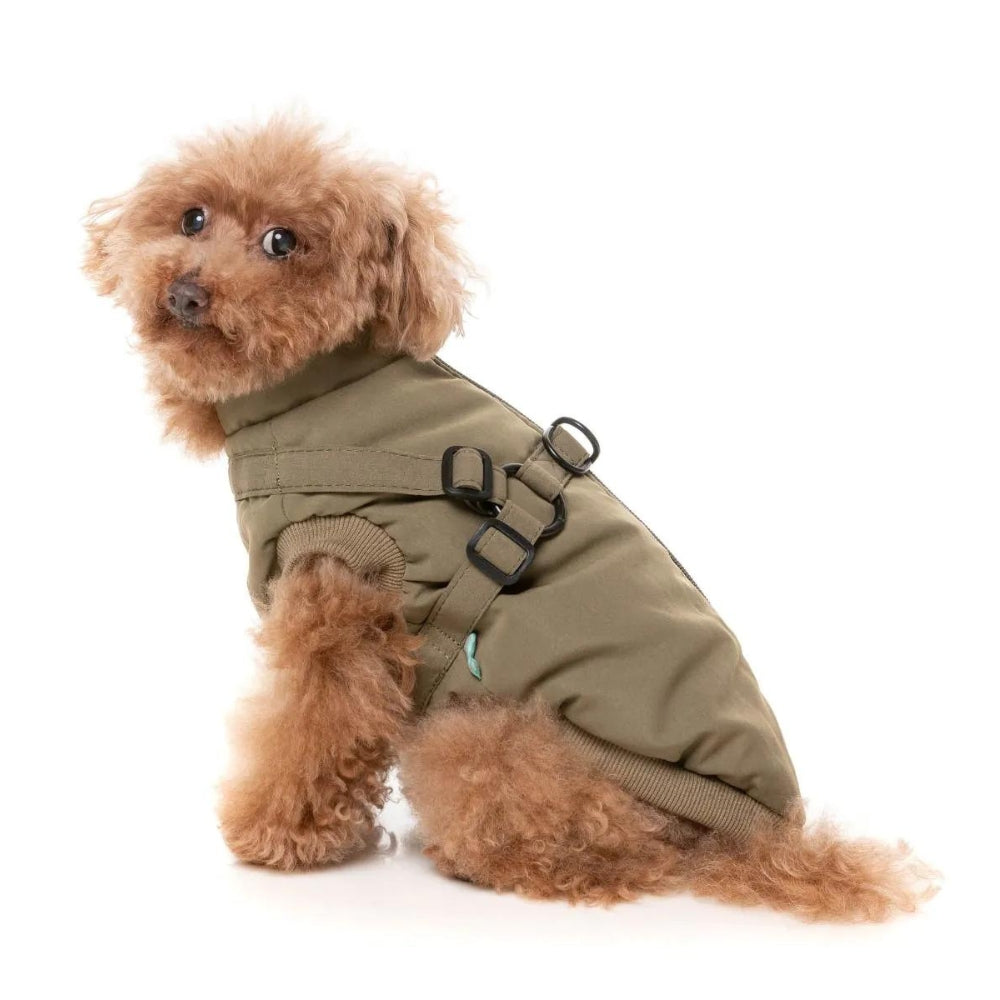 FuzzYard Flash Dog Harness Jacket - Khaki