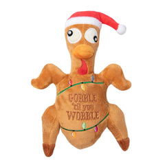 FuzzYard Gobble Til You Wobble Turkey Christmas Dog Toy