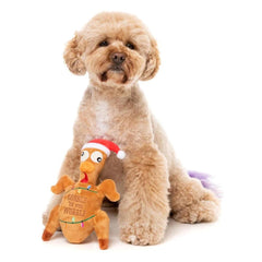 FuzzYard Gobble Til You Wobble Turkey Christmas Dog Toy