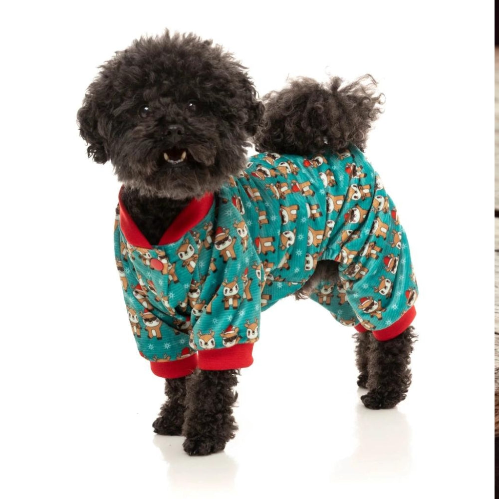 FuzzYard Disco Deers Christmas Dog Pyjamas