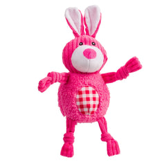 Gingham & Cord Rabbit Dog Toy