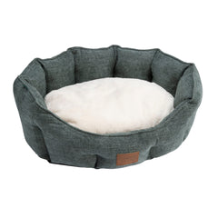 Green Chenille Oval Dog Bed by House of Paws