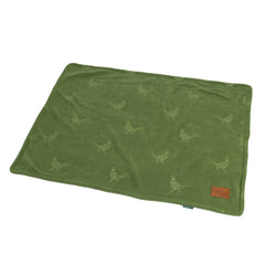 Green Embossed Pheasant Fleece Blanket by House of Paws