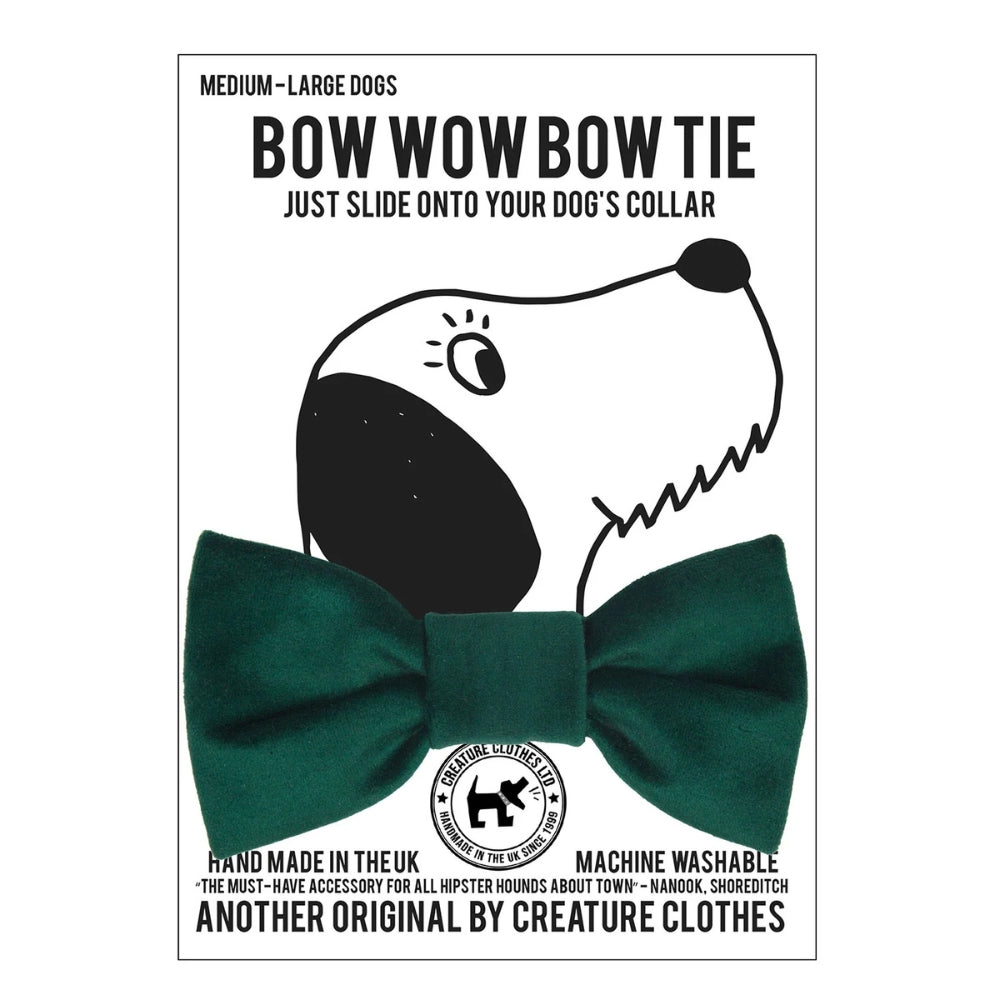 Green Velvet Dog Bow Tie
